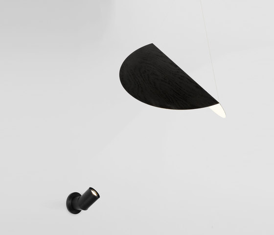 Bounce Small Shade - Wall Mount (Ebonized white oak/Black) | Suspended lights | Roll & Hill