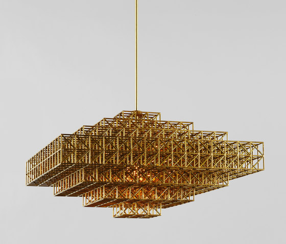 Gridlock Pendant - 4059 (Raw brass) | Suspended lights | Roll & Hill