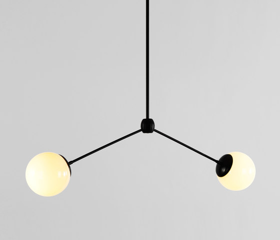 Modo Pendant - 2 Globes (Black/Cream) | Lampade sospensione | Roll & Hill