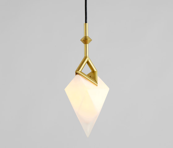 Seed Single Pendant (Brushed brass/White) | Lampade sospensione | Roll & Hill