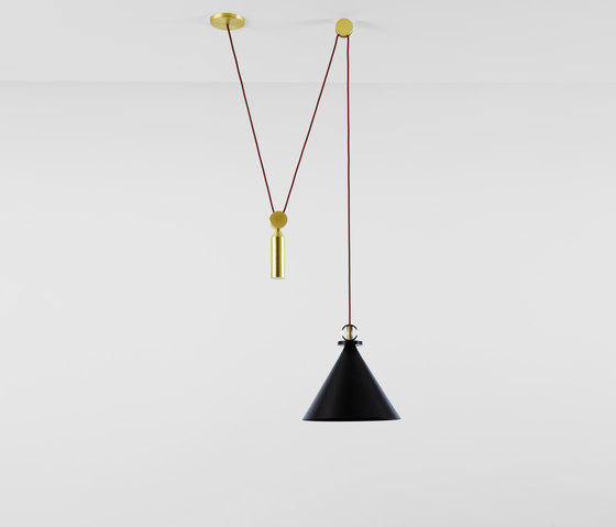 Shape Up Pendant - Cone (Blackened steel) | Suspended lights | Roll & Hill