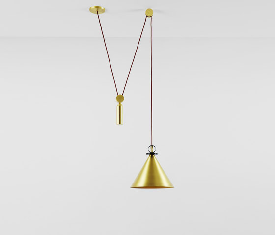 Shape Up Pendant - Cone (Brushed brass) | Suspended lights | Roll & Hill