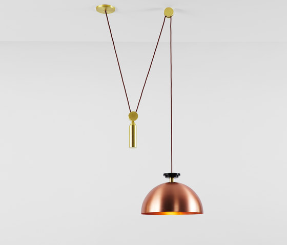 Shape Up Pendant - Hemisphere (Brushed copper) | Suspensions | Roll & Hill