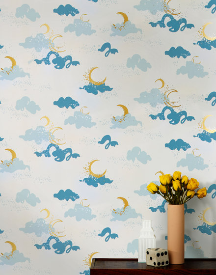 Moons⎟blue | Wall coverings / wallpapers | Hygge & West