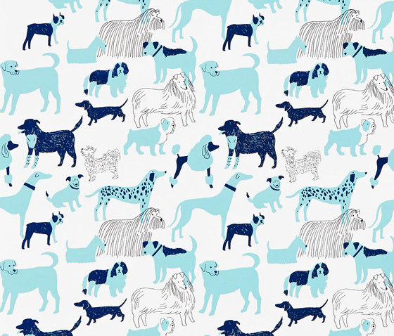 Dog Park⎟blue | Wall coverings / wallpapers | Hygge & West