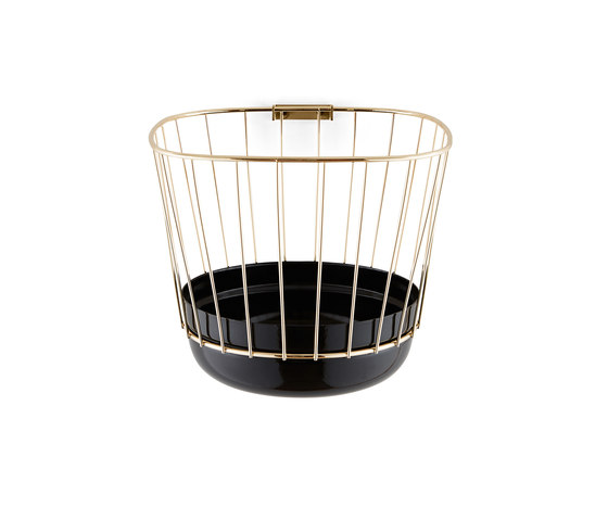 Canasta - Tall black bowl & brass cage | Bowls | Incipit Lab srl