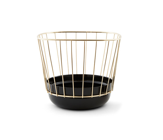 Canasta - Tall black bowl & brass cage | Bols | Incipit Lab srl
