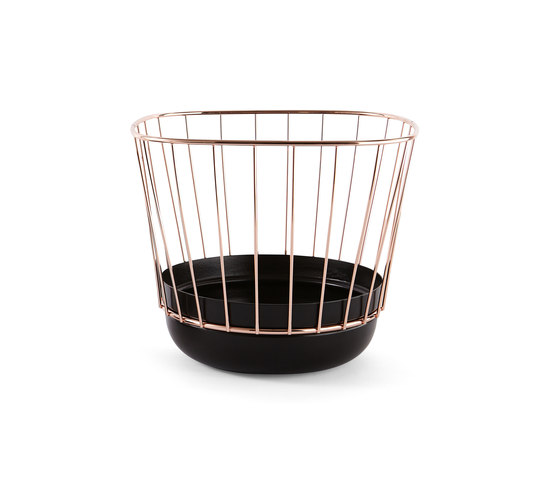 Canasta - Tall black bowl & copper cage | Bols | Incipit Lab srl