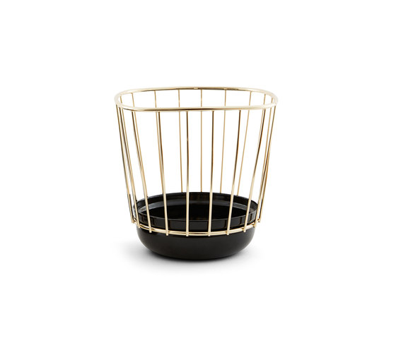 Canasta - Small black bowl & brass cage | Schalen | Incipit Lab srl