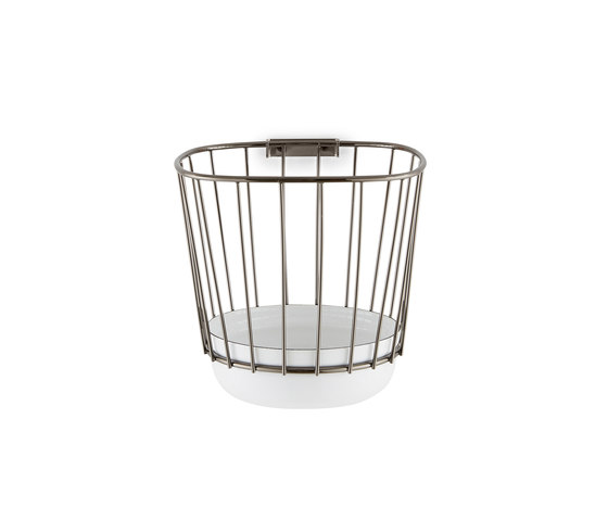 Canasta - Small white bowl & black nickel cage | Bowls | Incipit Lab srl
