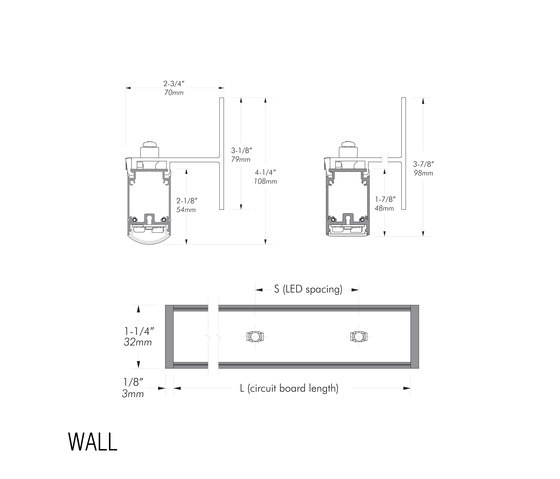 L103 Wall | matte clear anodized | Lampade parete | MP Lighting