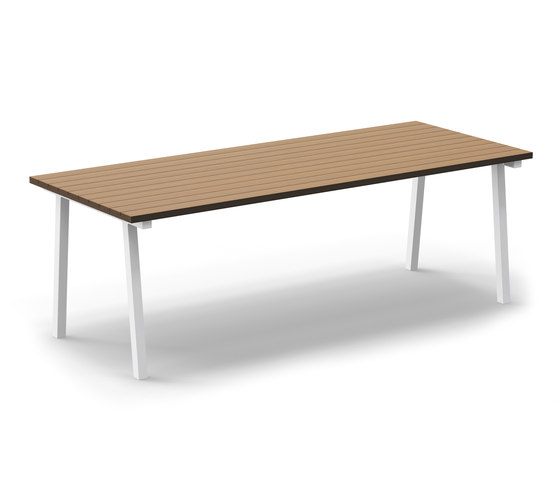 Mornington Table C Natural Slatted Solid Teak Top | Esstische | VUUE
