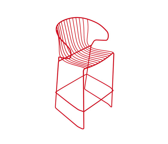 Bolonia Barstool | Geranium Red | Bar stools | iSimar