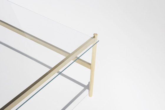 Duotone Rectangular Coffee Table | Brass / Glass | Mesas de centro | Yield