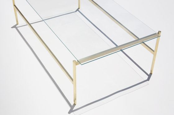 Duotone Rectangular Coffee Table | Brass / Glass | Tavolini bassi | Yield