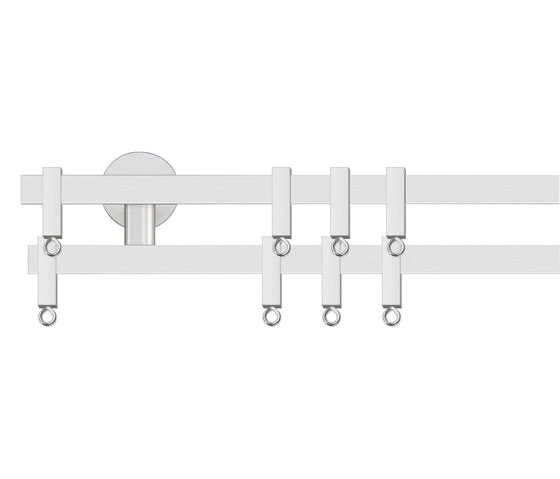 Tecdor T-section rails 25x25 mm | T-Section with round deco. plate | Wall fixed systems | Büsche