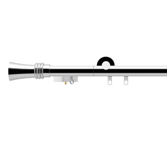 Tecdor motorized pole sets 28 mm  | motorized pole set with finial Capri | Wall fixed systems | Büsche