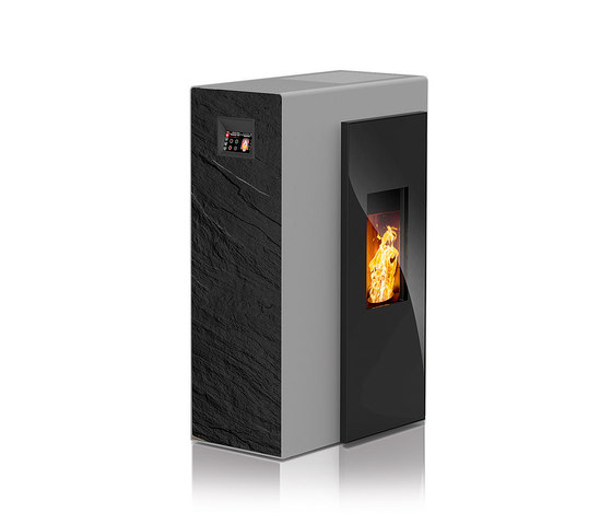 Miro | with décor side panel slate black / body silver | Stoves | Rika