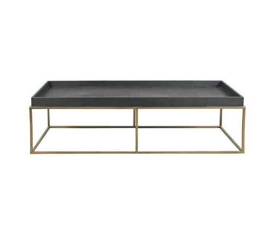 Brentwood Leather and Brass Cocktail Table | Coffee tables | Pfeifer Studio
