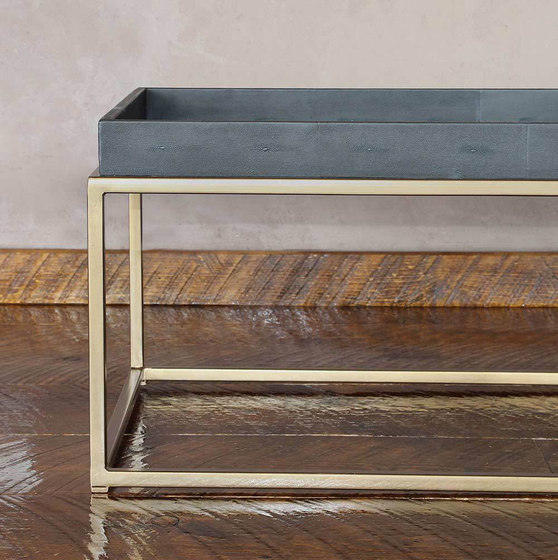 Brentwood Leather and Brass Cocktail Table | Tavolini bassi | Pfeifer Studio