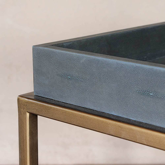 Brentwood Leather and Brass Side Table | Tables basses | Pfeifer Studio