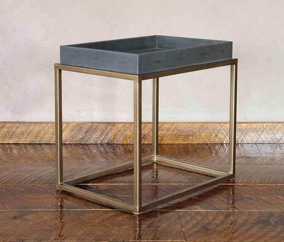 Brentwood Leather and Brass Side Table | Couchtische | Pfeifer Studio