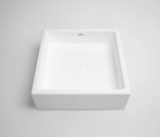 box | blu•stone™ square countertop basin | Wash basins | Blu Bathworks