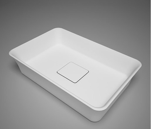 metrix | blu•stone™  rectangular countertop basin with drain cover | Waschtische | Blu Bathworks