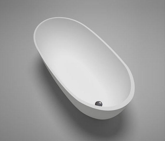 halo | petite blu•stone™ freestanding oval bathtub - white matte | Vasche | Blu Bathworks