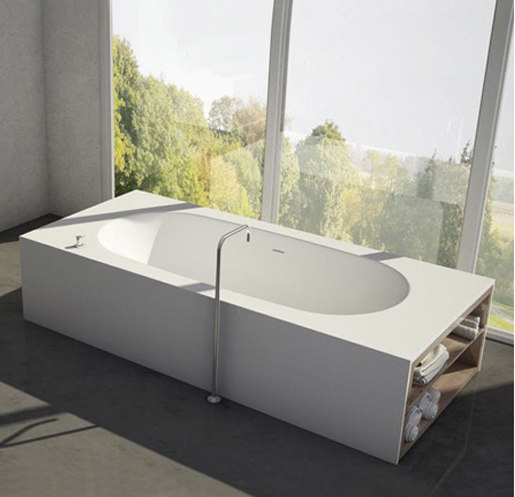 amanpuri•8 | blu•stone™ bathtub with recessed shelving | Bañeras | Blu Bathworks