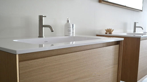 inox | stainless steel single-hole, deck-mount basin mixer | Robinetterie pour lavabo | Blu Bathworks
