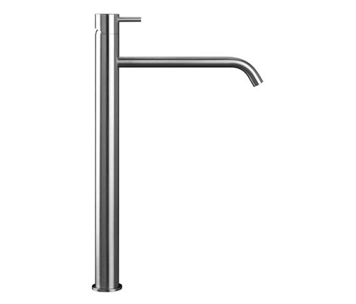 inox | stainless steel single-hole, raised deck-mount basin mixer | Grifería para lavabos | Blu Bathworks