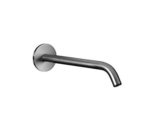 inox | stainless steel 7¾" wall-mount basin spout | Waschtischarmaturen | Blu Bathworks