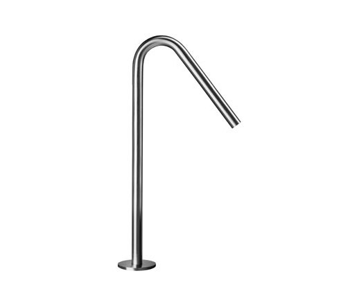 inox | stainless steel 13 3/4" deck-mount swan-neck tubfiller spout | Bath taps | Blu Bathworks
