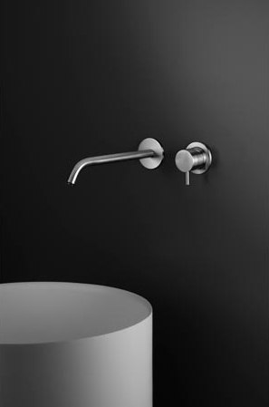 inox | stainless steel wall-mount single-lever basin trim set | Grifería para lavabos | Blu Bathworks