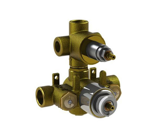 rough-in valves | ¾" thermostatic tub/shower rough-in valve with 3-way diverter | Elementos internos pared | Blu Bathworks