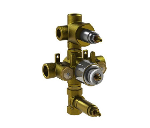 rough-in valves | 3/4" thermostatic tub/shower valve with 2-way diverter & volume control | Elementos internos pared | Blu Bathworks