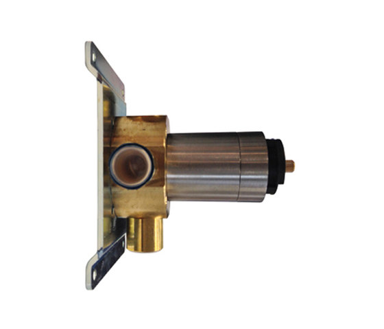 inox | stainless steel thermostatic rough-in valve with volume control | Elementos internos pared | Blu Bathworks