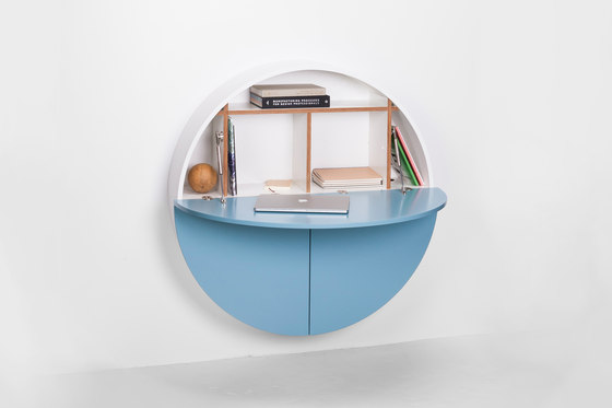 Pill Multifunctional cabinet, white-blue | Scaffali | EMKO PLACE