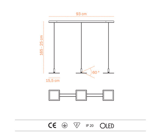 Adjust S OLED S-3x1 | Lampade sospensione | Bernd Unrecht lights