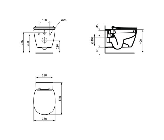 Connect Wandtiefspül-WC, unsichtbare Befestigung | WC | Ideal Standard