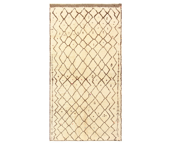 Cream Color Vintage Moroccan Beni Ourain Rug | Formatteppiche | Nazmiyal Rugs