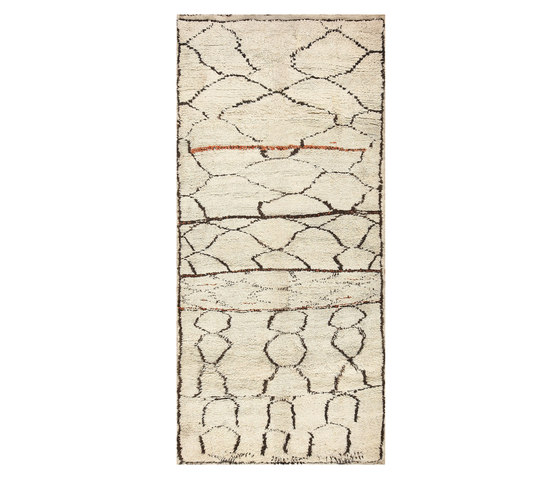Ivory And Black Beni Ourain Moroccan Rug | Formatteppiche | Nazmiyal Rugs