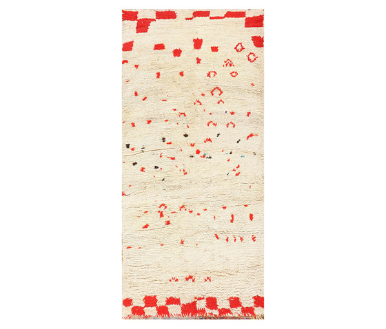 Ivory And Red Vintage Moroccan Rug | Tapis / Tapis de designers | Nazmiyal Rugs