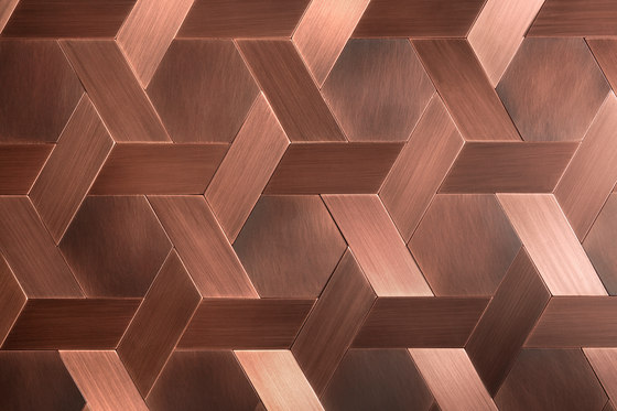 Vienna striped délabré copper | Metall Fliesen | De Castelli