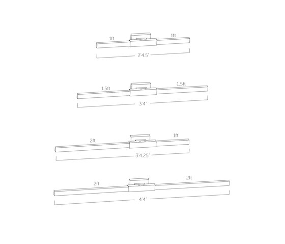 3 ft Horizontal Asymmetrical Sconce | Wandleuchten | STICKBULB