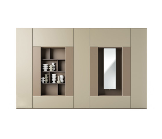 Roomy | bookcase + mirror module | Armoires | CACCARO
