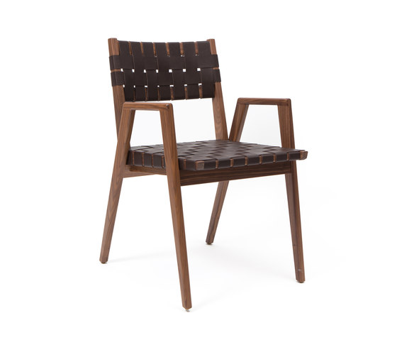 Woven Leather Dining Arm Chair | Chairs | Smilow Design