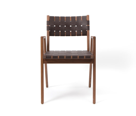 Woven Leather Dining Arm Chair | Chairs | Smilow Design