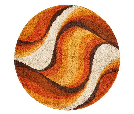 Vintage Swedish Deco Round Rug By Verner Panton | Tappeti / Tappeti design | Nazmiyal Rugs